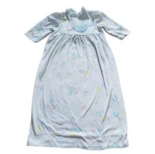 Vintage 90s Bright Future White Pastel Sleep Gown Kawaii Cute Bunny Stars Cloud