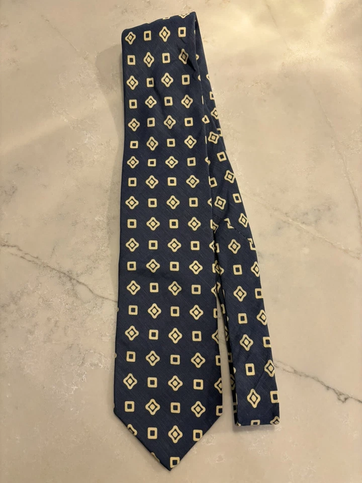 Corbata para hombre Rubinacci formas geométricas 100 % seda Foto 3 de 4