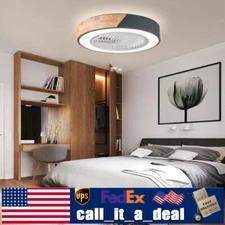 22'' Modern Ceiling Fan with Remote Dimmable LED Light Flush Mount Chandelier