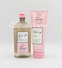Bath  Body Works Aroma Rose Vanilla Body Cream  Body Wash Bath Foam Set of 2
