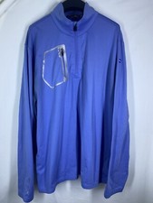 RLX Ralph Lauren Sweater Mens 2XL Blue Performance Stretch Mock Golf 1/4 Zip USA