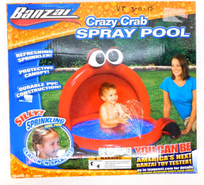 Pool Toy Crazy Crab Spray Pool Red Silly Sprinkling Canopy 51 x 40 x 35 PVC