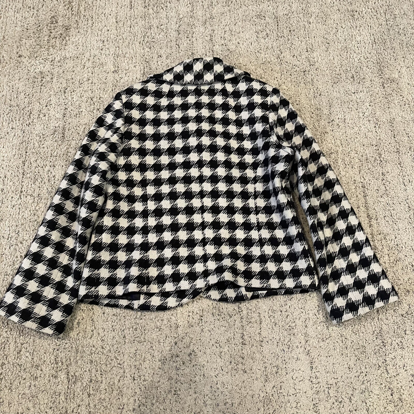 Pendleton Houndstooth Black And White Wool Lined … - image 8
