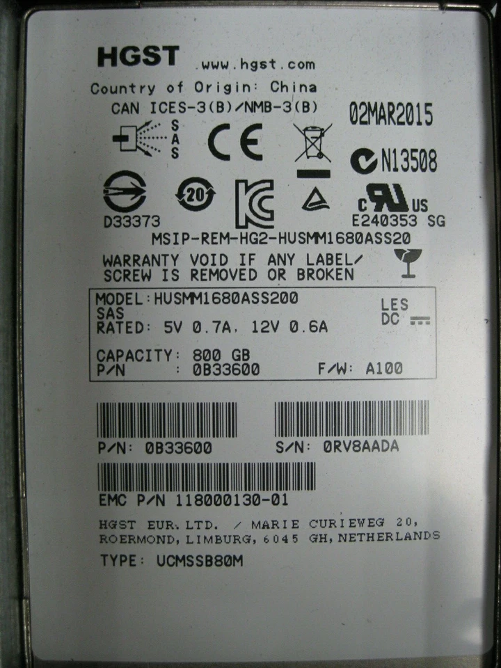 EMC Isilon 118000130-03 800GB SAS SSD Drive 0B33600 403-0156-01 X410 X210 X400 - Image 3 of 4