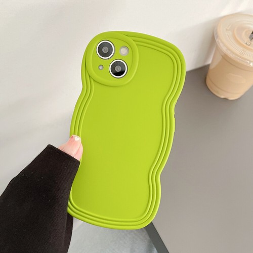 Candy Color Curly Wave Phone Case Silicone Cover For iPhone 15 14 13 12 Pro Max - Picture 8 of 35