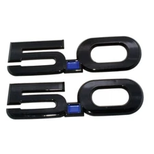 2Pc 2015-2020 5.0 Fender Emblem Nameplate Badge Black Blue New M-1447-M50AB