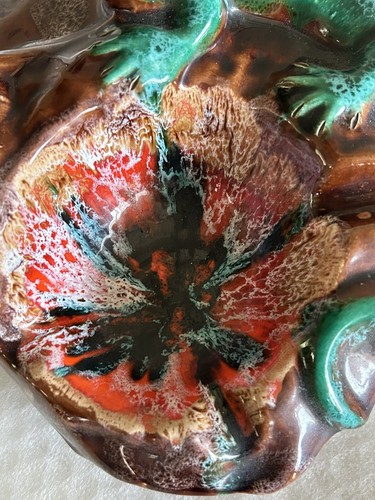 Vintage Cendrier, Vide Poche Vallauris Décor Lézard - Foto 8 di 19