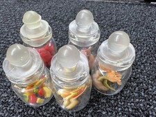 Miniature Doll House 5 Piece Clear Glass Bottles Classic Decanter