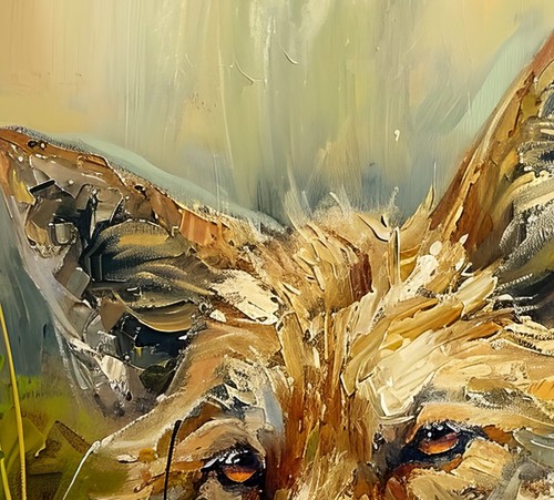 Resting Fox Meadow 5"x7" Print on Matte Paper | Expressive Oil Wildlife Art - Picture 12 of 17
