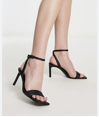 Stradivarius High Heel Black Strappy Sandals NWT Zara
