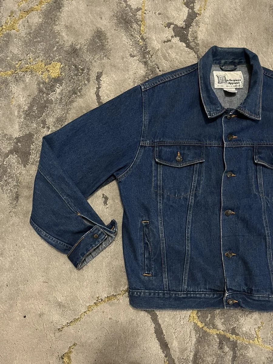 Vintage Masterpiece Apparel Denim Trucker Jacket Size Large