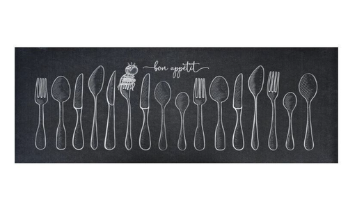 "Bon Appetit" Utensils Multy Mats Grippy Bedroom Rug Area Rug Carpet 24" x 56"
