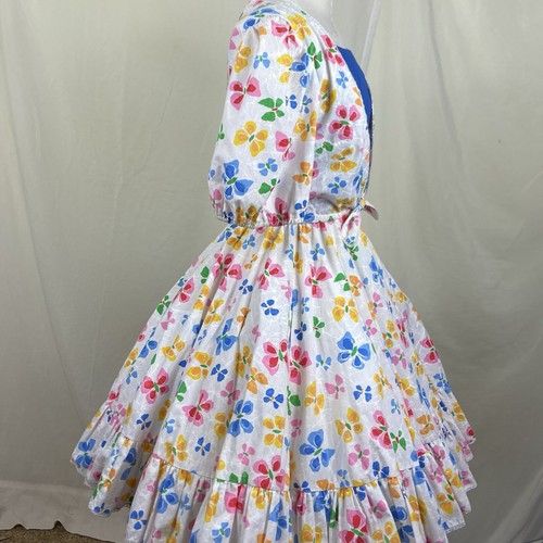 Square Dance Kleid Vintage Schmetterlingsmuster 2-teilig Crop Top und Kleid - Bild 12 von 13