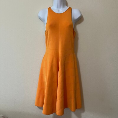 Ted Baker Womens Sleeveless Orange Salny Flippy Knit Bandage Dress Size 2