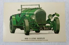 1925 3 Litre Bentley Car. Collectors Reproduction Postcard. Uncirculated/Unused