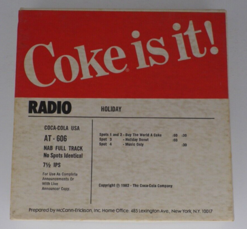 Buy the World a Coke 1982 Coca-Cola Radio Advertising On Air Tape