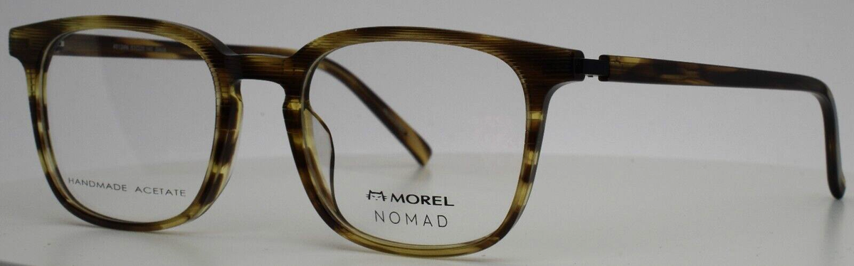 NEW MOREL unisex 40124n square eyeglasses in tortoise MOREL NOMAD 40124N GN08 Green Grey Horn Unisex Eyeglasses 53  main image 4