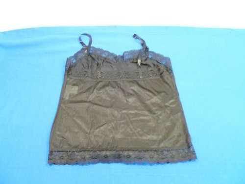 Undercover Wear Two Piece Lace Trim Nylon Cami and Short Set, Black - Picture 2 of 7