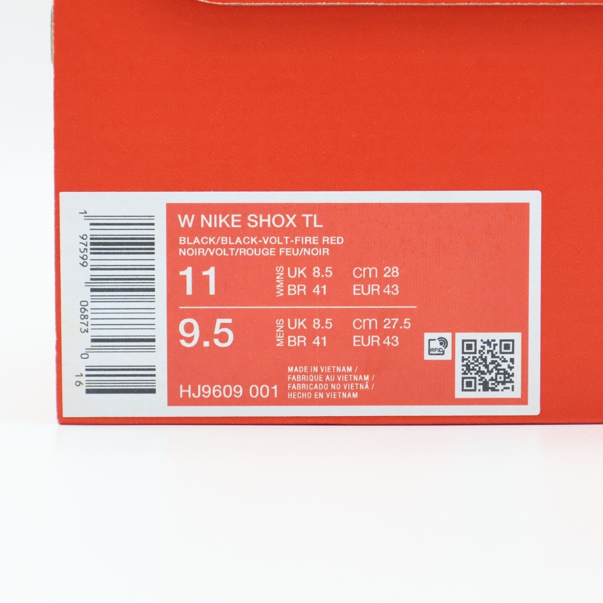 HJ9609-001 Nike Shox TL Black and Volt (Women