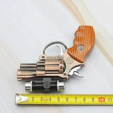 Metal Mini Gun Inflatable Lighter Windproof Infrared Jet Red Flame Butane Gas Re