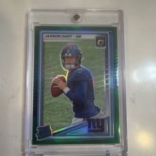 2025 Donruss Optic Jaxson Dart Ottica Classificata Rookie Verde/5 Bookend Giants PULITO