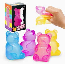 Gummy Bear Gel Squishy Squeeze Stress Toy, Multicolor 4in x