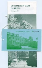 Dumbarton Oaks Garden - 1987 Admission Ticket with Brochure Map - Washington, DC