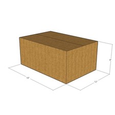 25 18x12x8 Kraft Brown Corrugated Shipping Boxes 32 ECT Single-Wall New