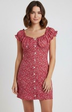 Women's - L'Atiste by Amy Red Floral Button Front Dress, Size Medium