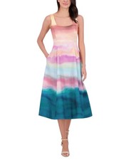 Vince Camuto Women's Scoop-Neck Fit & Flare Scuba MIDI Dress - Multi-14