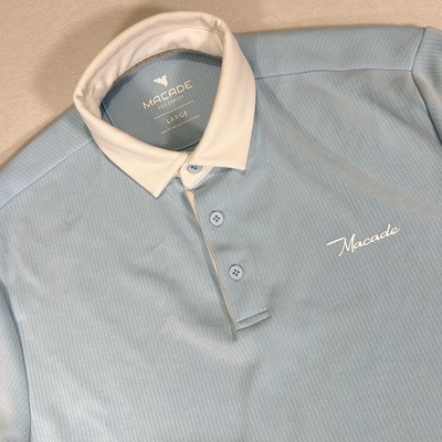 Macade Golf Concept Men's Large Light Blue Performance Polo Short Sleeve Shirt