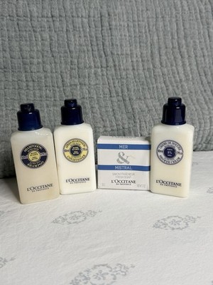 L'OCCITANE 4Pc. Bath & Shower Travel Set Shampoo/Conditioner/Shower Cream/Bar