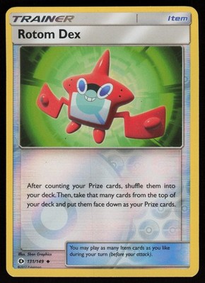 ROTOM DEX 131/149 UNCOMMON SM BASE SET POKEMON REVERSE HOLO HP