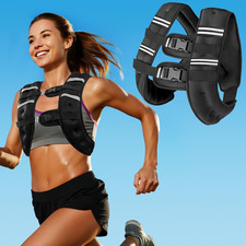 Weighted Vest, Two Adjustment Straps, Men Women, Reflective Stripes for Workout