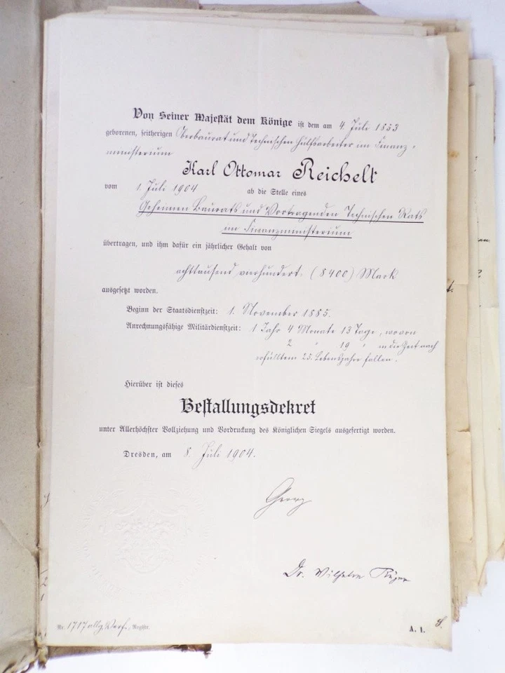 Dokumente Mappe Adel Autographen um 1900 Baurat Dresden Urkunden - Bild 3 von 4