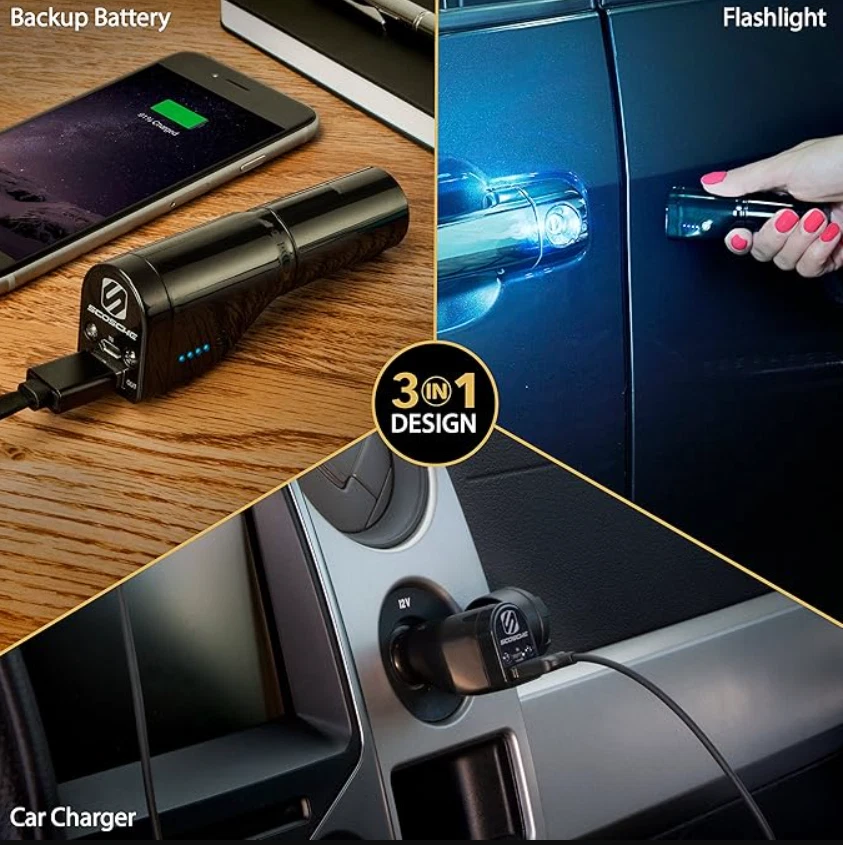 3 合 1 移动电源、车载充电器和紧急手电筒。 必须有汽车小工具。 — 第 4/4 张图片