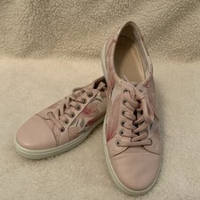 Ecco Women  s Pink Sneakers Size 41 Lace Up Floral White Sole Flower