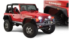 Bushwacker 10920-07 Flat Style Fender Flares Fits 97-06 Wrangler (TJ)