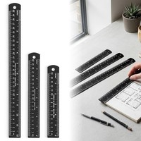 Lineal Metall 15Cm-30Cm Doppelskala 3 StüCk FüR Schule BüRo Zeichnen