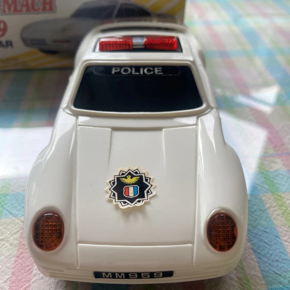 Vintage Rare Porsche 959 Macho Mach Twin Turbo 9” Police Car. Comes With Box! - Image 2 of 4