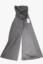 ASOS Strapless Wide Leg Jumpsuit Gray Ruched Evening Party Size 6