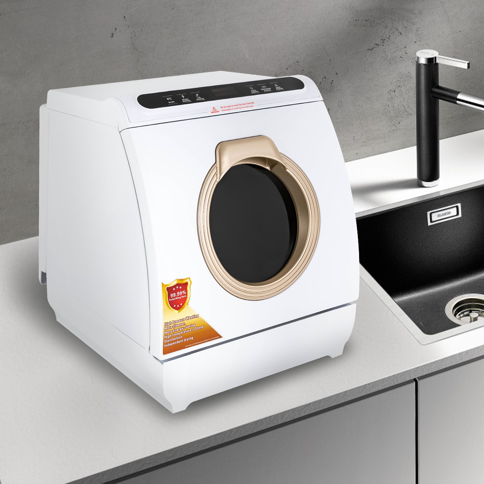 3-in-1 Portable Countertop Dishwasher Air Drying 5 Programs w/ 7L Water Tank NEW
