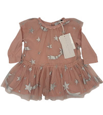 Stella McCartney 3 Months Light Pink Silver Star Long Sleeve Children's Dress