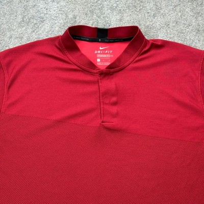 Nike Tiger Woods TW ADV Blade Golf Polo Shirt Men L Red