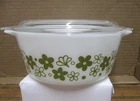 Vintage Pyrex 472 Spring Blossom Crazy Daisy Casserole w/ Lid 1 1/2 Pint