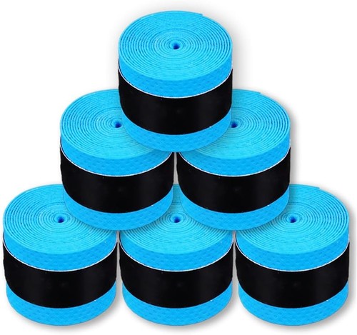 6-Pack Precut Tennis Racket Grip Tape – Dry Feel, Neoprene, One