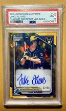 2024 Bowman Prospect 1st  Chrome Sapphire Luke Adams Gold Auto /50 PSA 9  🔥