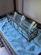 Celebrating Home Metal Stand With Martini Style Glass Inserts