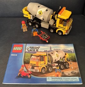 LEGO CITY: Cement Mixer ~ 60018 ~ 100% Complete with Manual ~ Retired