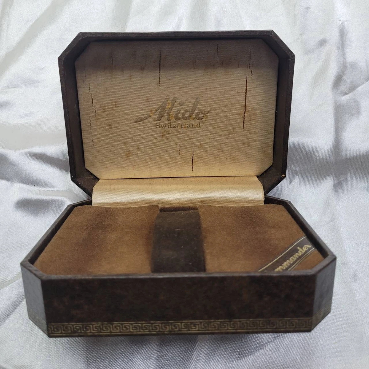Mido Swiss Watches Empty Presentation Box Case Black Orange Leatherette Pillow Mido leather Travel Watch Case | eBay main image 2